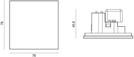 LED inbouwlamp Wand R68 Glas IP44 SQ, zwart