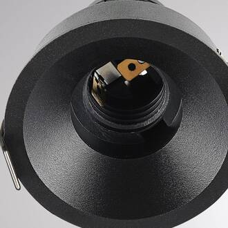 LED inbouwlamp Willi 68R, zwart, aluminium, E27