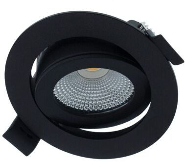 LED Inbouwpsort Varda Slimfit 5 Watt - 2700K - Zwart - Dimbaar - IP44