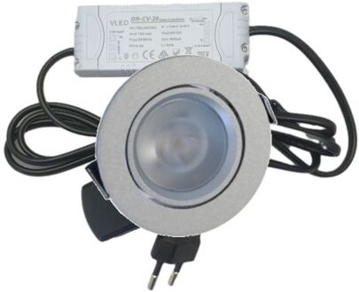 Led inbouwspot Aluminium 4 Watt - 2700K - Dimbaar - met trafo