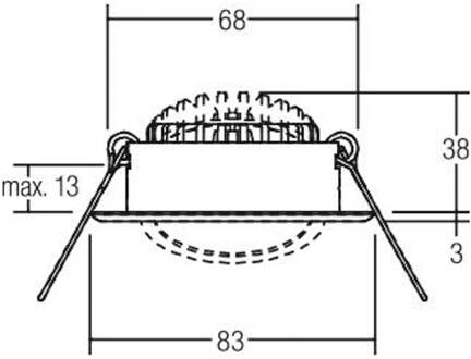 LED inbouwspot BB09, aan/uit, roestvrij staal