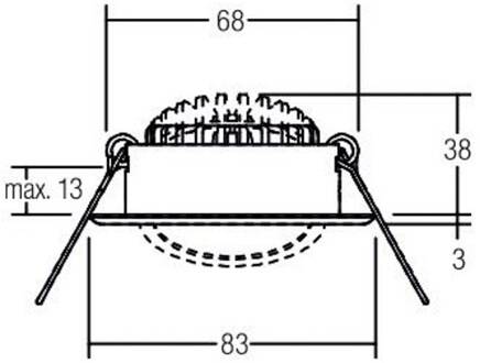 LED inbouwspot BB09, RC, aansluitdoos, roestvrij staal