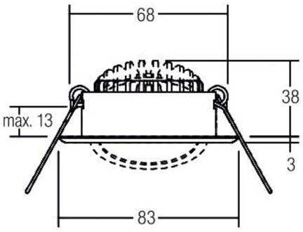 LED inbouwspot BB09, RC, driver rond, roestvrij staal