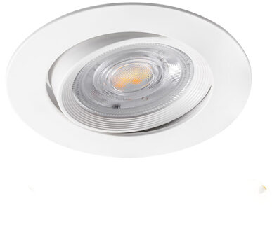 LED Inbouwspot - Brinton - 7W 630lm 38D - Dimbaar - 830 Warm Wit 3000K - Rond - Wit