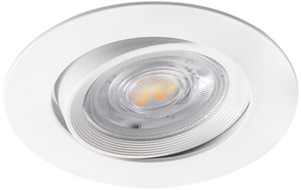LED Inbouwspot - Brinton - 7W 630lm 38D - Dimbaar - 865 Helder/Koud Wit 6500K - Rond - Wit