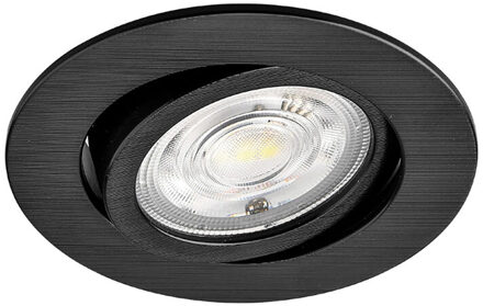 LED Inbouwspot - Brinton - 7W 630lm 38D - Dimbaar - Aanpasbare Lichtkleur 3000K-4000K-6500K - Rond - Zwart Helder/Koud wit;Warm wit;Natuurlijk wit