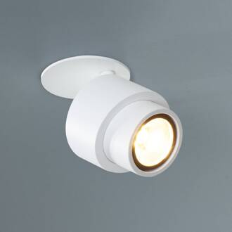 LED inbouwspot BRUSH, wit, Ø 7 cm, metaal, dimbaar, 2.700 K