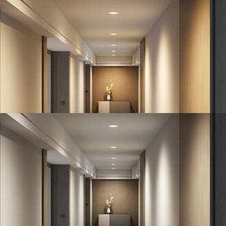 LED inbouwspot Rida, wit. Ø 19 cm, CCT, IP44