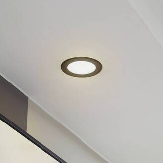 LED inbouwspot Rida, zwart, Ø 10 cm, CCT, IP44