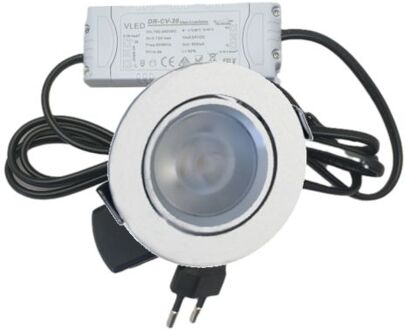 Led inbouwspot Wit 4 Watt - 2700K - Dimbaar - met trafo