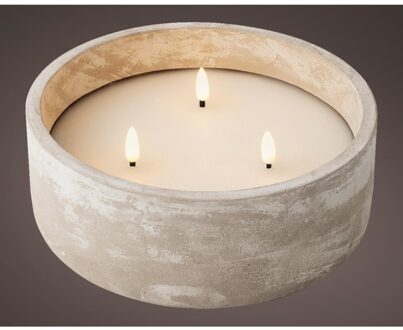 Led Kaars Beton Buiten Dia 20 Cm X Hoogte 8cm