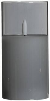 Led Kaars In - 15xØ7,5 Cm - Glas - Grijs