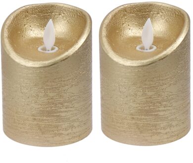 Led Kaars Licht Elegante Kaars Licht Swingende Vlam Licht Metalen Geschilderd Lamp Rookloze Kaars Voor Thuis Party Bar gouden