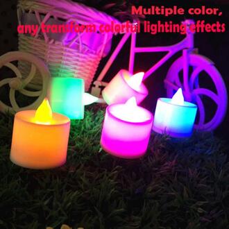 Led Kaars Licht Multicolor Lamp Simulatie Vlamloze Thee Licht Thuis Bruiloft Verjaardag Party Decor Kerst Halloween changing kleur