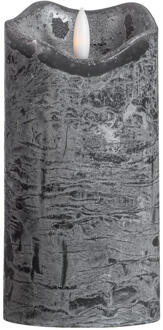 LED Kaars Rustiek - Donker - 15xØ7,6 Cm - Paraffine - Grijs