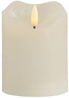 LED-kaars Rustiek - Off-white - 10xØ7,6 Cm - Paraffine - Crème