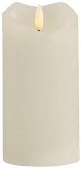 LED Kaars Rustiek - Off-white - 15xØ7,6 Cm - Paraffine - Crème