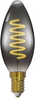 LED-kaarslamp, E14, 4,9 W, rookgrijs, 1800 K