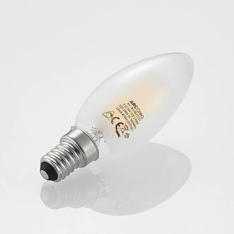 LED kaarslamp E14, 4 W, mat, 2.700 K, dimbaar