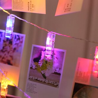 Led Kaart Picture Photo Clips Pinnen Heldere String Light Wedding Party Valentijnsdag Decoratie RGB / 1.5Meters 10Led