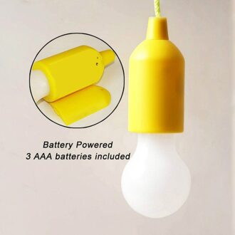 Led Kabel Lamp Camping Opknoping Lamp Draagbare Kleurrijke Touw Lamp Batterij Aangedreven Retro Verlichting Tent Camping Licht Lamp 6 Kleuren geel