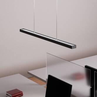 LED kantoor hanglamp Jolinda, zwart, 118cm, omhoog/omlaag