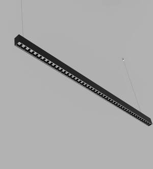 LED kantoor hanglamp Remote 130cm zwart zwart (RAL 9005 FS)