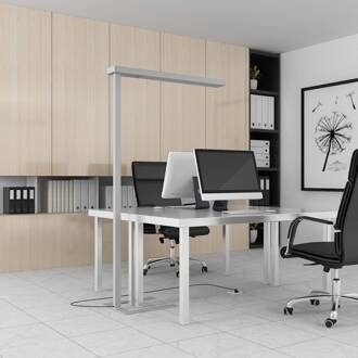 LED kantoor vloerlamp Susi, set van 2, zilver, sensor zilver (RAL 9006)