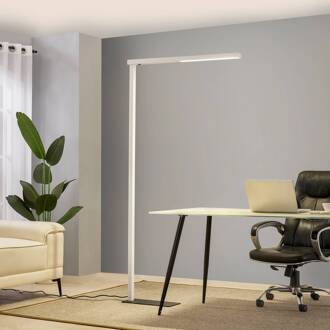 LED kantoor vloerlamp Tamilo, wit, metaal, 194 cm wit (RAL 9003), zwart (RAL 7021)
