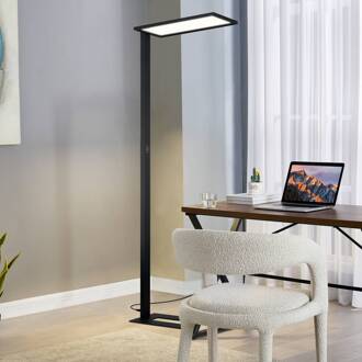 LED kantoor vloerlamp Taronis, zwart, 195 cm, dimbaar zwart (RAL 7021)