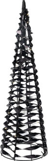 LED kegel kerstboom lamp - zwart - 30 leds warm wit - H40 - ijzer - timer