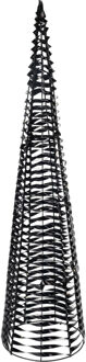 LED kegel kerstboom lamp - zwart - 80 leds warm wit - H80 - ijzer - timer