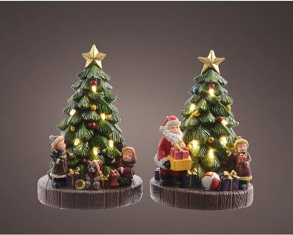 LED kerstboom 2ass op batterij 10x9x16 cm warm wit