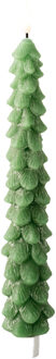 LED kerstboom dinerkaars - groen - 29 cm - batterijen - timer
