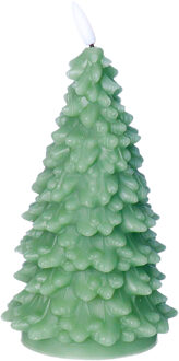 LED kerstboom kaars - groen - 20 cm - kerstkaars