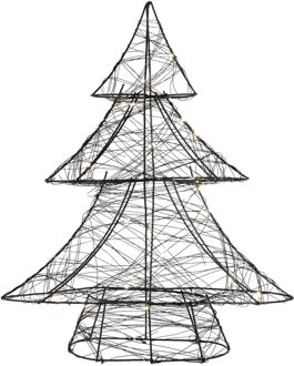 LED Kerstversiering Boom 40 cm Zwart Metaal met Warm Witte LEDs