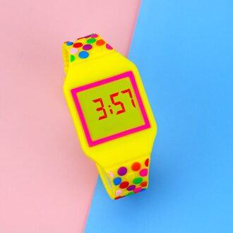 Led Kinderen Horloges Student Sport Elektronische Horloge Jelly Kleur Led Digitale Jongens Horloge Kids Meisjes Klok geel