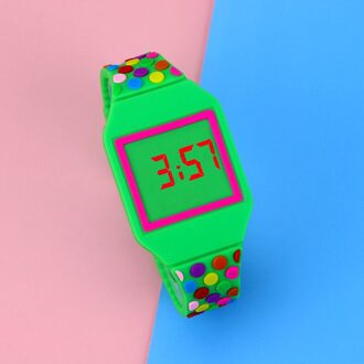 Led Kinderen Horloges Student Sport Elektronische Horloge Jelly Kleur Led Digitale Jongens Horloge Kids Meisjes Klok groen