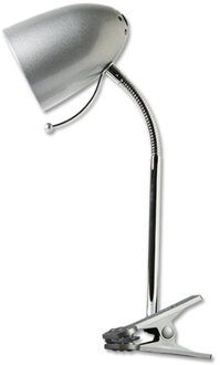 LED Klemlamp - Aigi Wony - E27 Fitting - Flexibele Arm - Rond - Glans Zilver Zilverkleurig