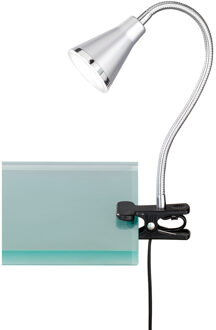 LED Klemlamp - Trion Arora - 3W - Warm Wit 3000K - Glans Titaan - Kunststof Zilverkleurig