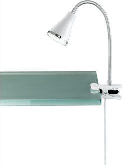 LED Klemlamp - Trion Arora - 3W - Warm Wit 3000K - Glans Wit - Kunststof