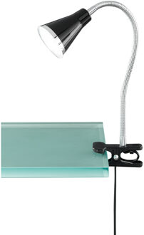 LED Klemlamp - Trion Arora - 3W - Warm Wit 3000K - Glans Zwart - Kunststof