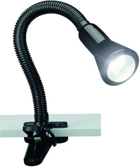 LED Klemlamp - Trion Fexy - E14 Fitting - Glans Zwart - Kunststof