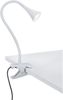 LED Klemlamp - Trion Vipa - 3W - Warm Wit 3000K - Glans Wit - Kunststof