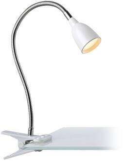 LED klemlamp Tulip, wit