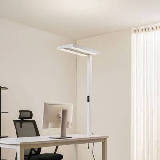 LED klemlamp voor kantoor Logan, wit, dimbaar, sensor wit, mat