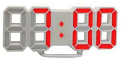 Led Klok Alarm Digitale Klokken Muur Horloge 3D Woondecoratie Kantoor Tafel Bureauklok Nachtlampje Snooze Functie Rood