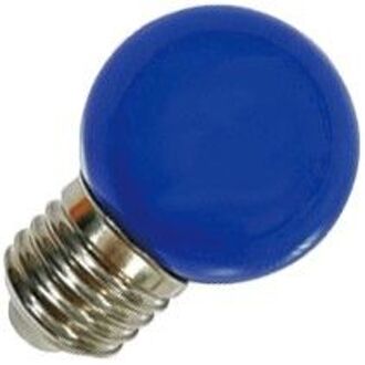 | LED Kogellamp Plastic | Grote fitting E27 | 1W Blauw