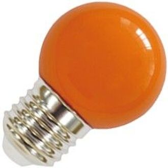 | LED Kogellamp Plastic | Grote fitting E27 | 1W Oranje
