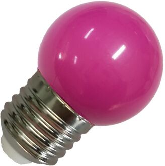 | LED Kogellamp Plastic | Grote fitting E27 | 1W Paars